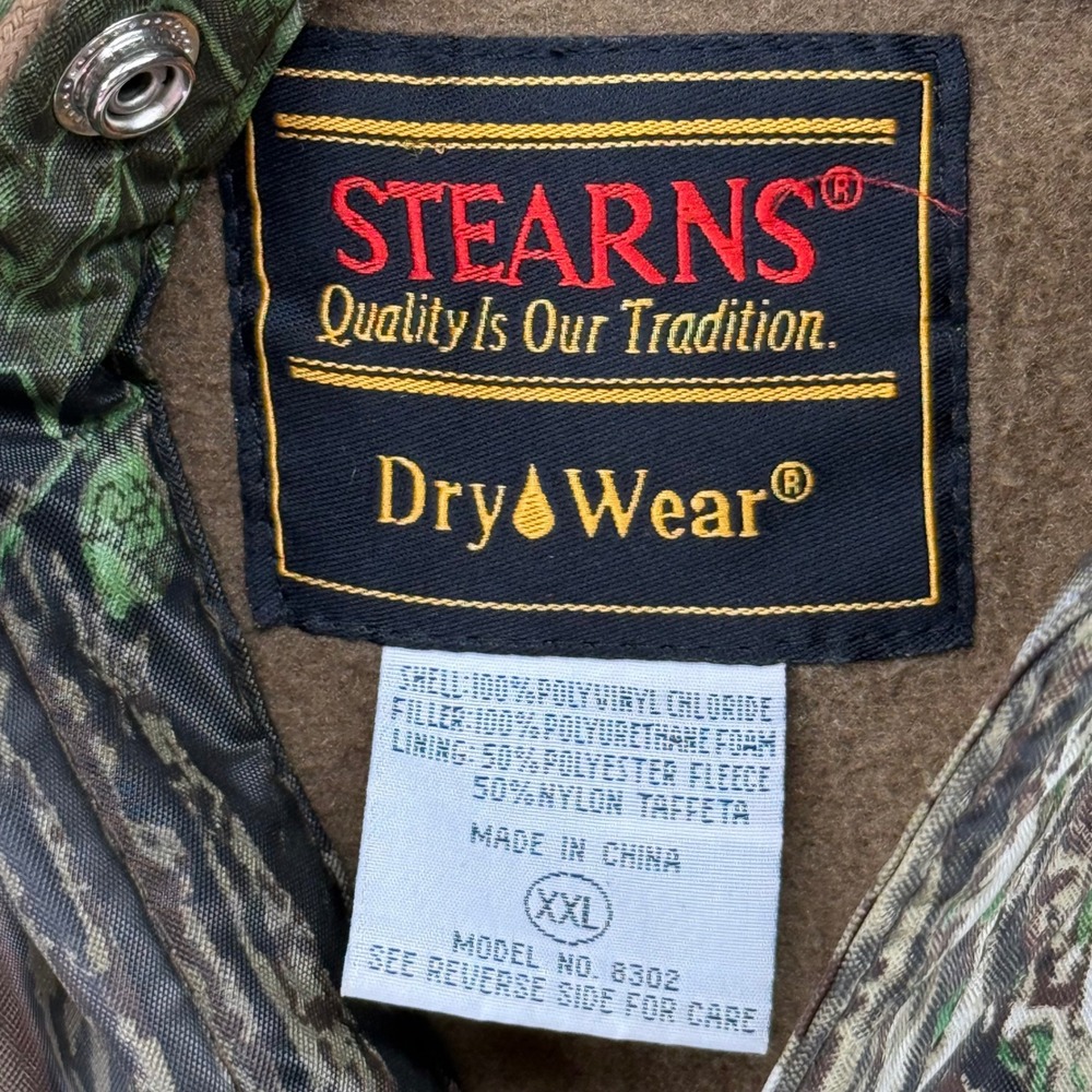 Vtg Stearns DryWear Mens XXL Realtree Camo Hooded Hunting Jacket Fleece Lined‎ - Picture 4 of 7